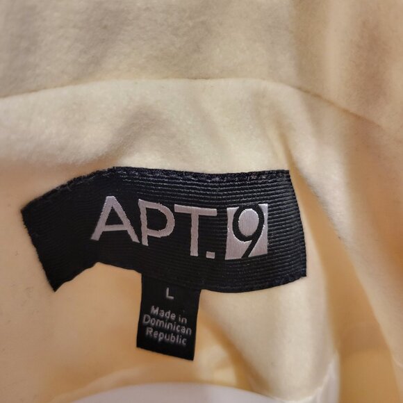 Apt. 9 Pea Coat Single breasted Warm White Large 60% Wool Classic Chic Cottage - Picture 13 of 16